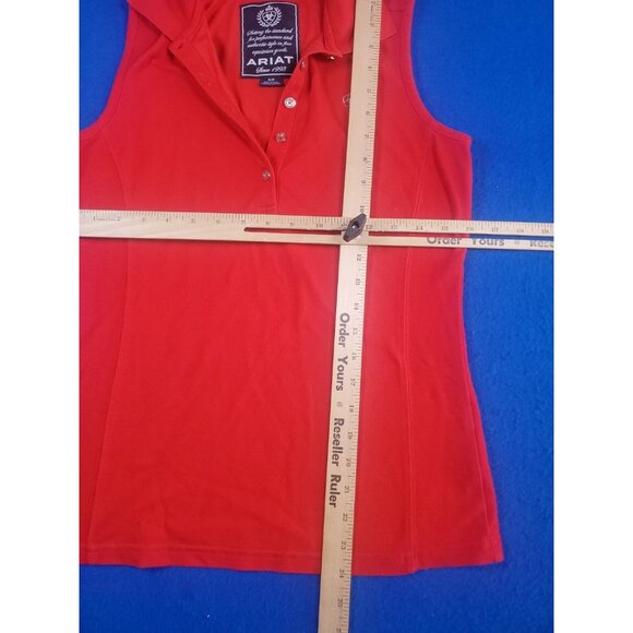 ARIAT Horse Riding Red Sleeveless Shirt Women's Size S/P - Picture 5 of 14